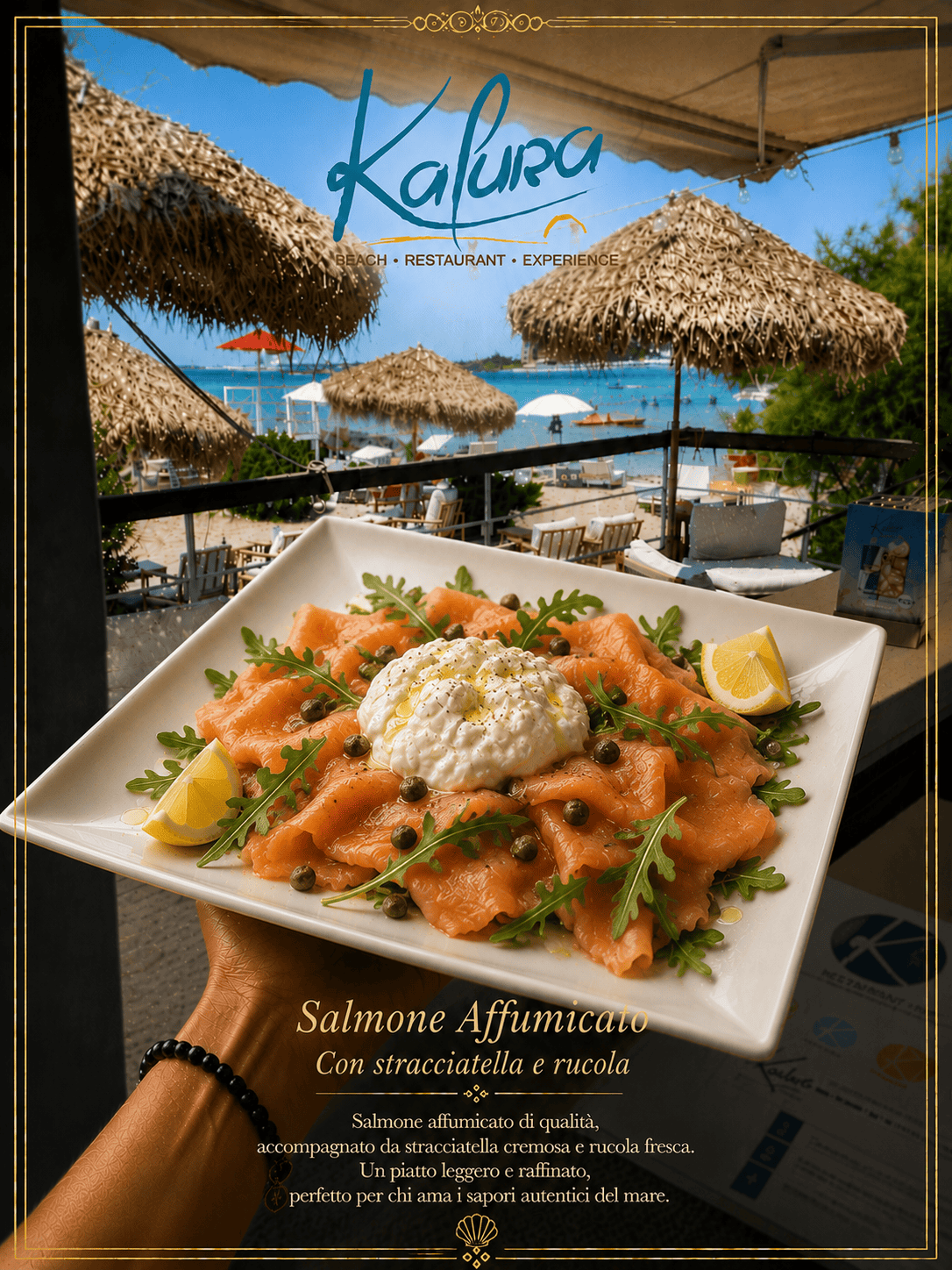 Salmone Affumicato con Stracciatella e Rucola